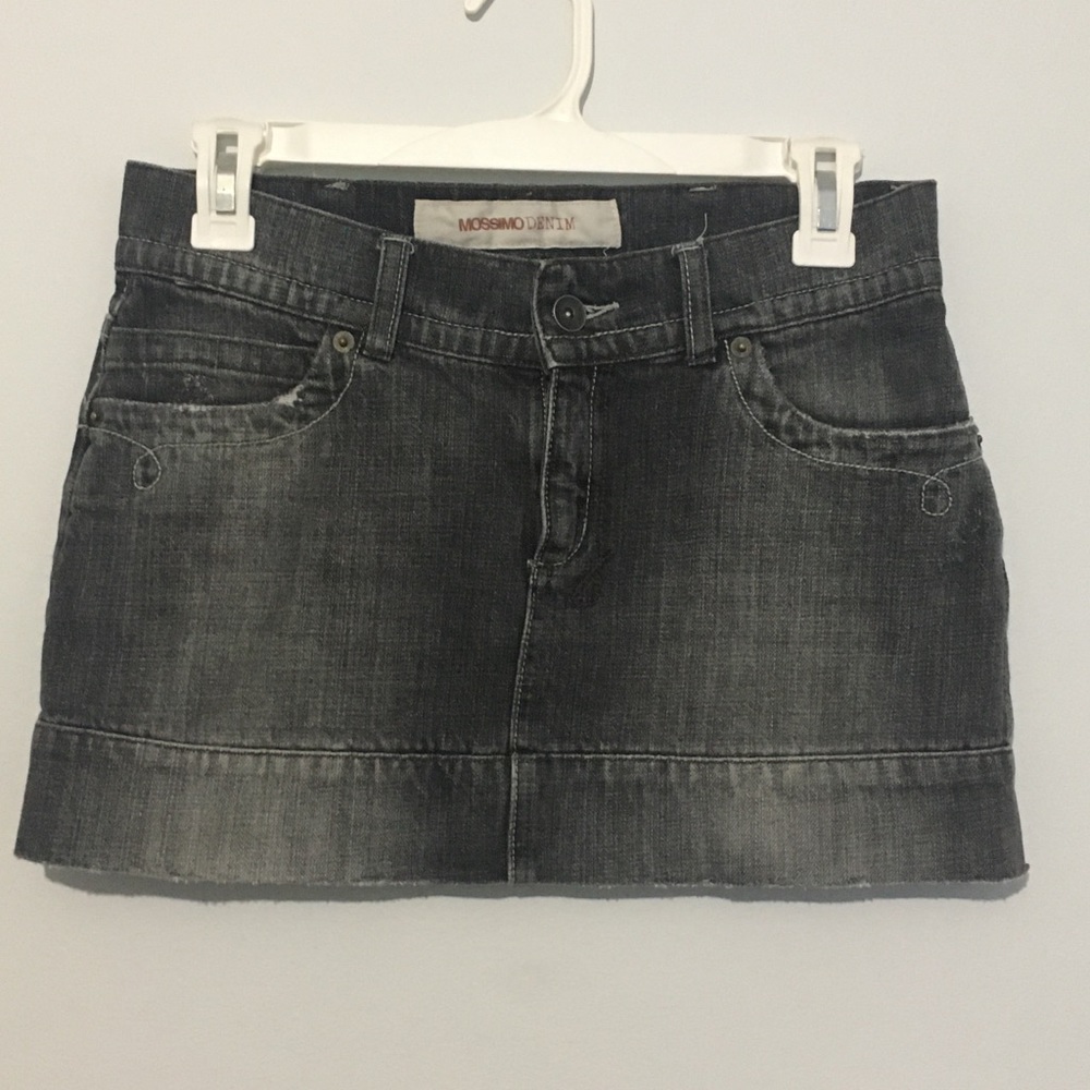 Black denim skirt